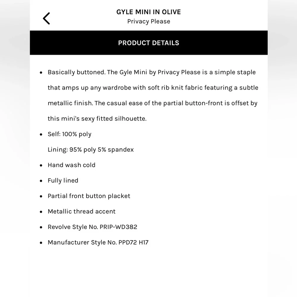 Privacy Please Gyle mini dress metallic olive - Picture 8 of 8